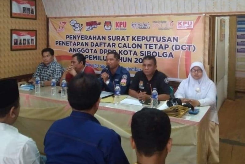 KPU Sibolga Tetapkan 252 DCT Anggota DPRD 1 DCT1