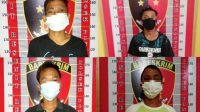 4 Pria Diamankan ke Polsek Pinangsori, Ini Kasus Mereka Paparan Keempat Tersangka. (Foto: dok_Istimewa)